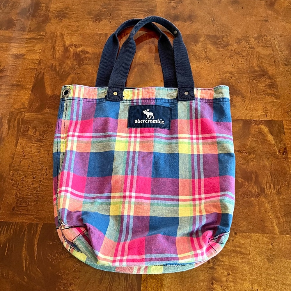 Pink & Blue Plaid Abercrombie Tote Bag